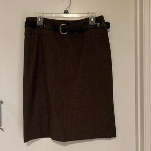 Apt 9 Brown "Tweed" Skirt with Belt Size 10